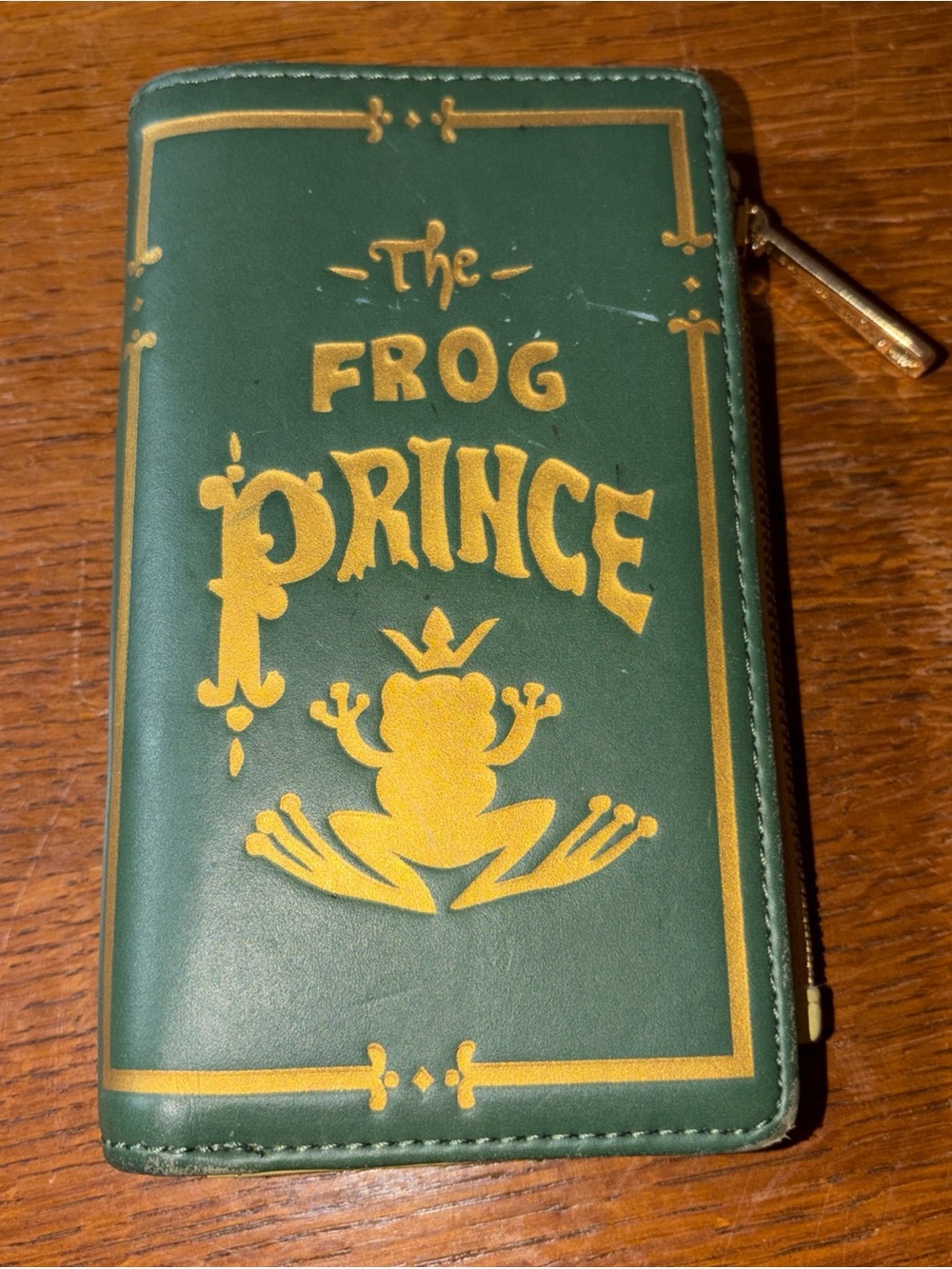 Loungefly Green and Gold "The Frog Prince" Zip Around Wallet